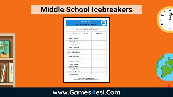 Middle School Icebreakers