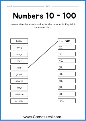 Number Worksheets - Big Numbers