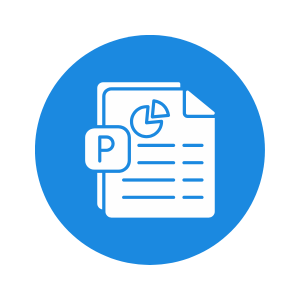 A blue PowerPoint icon.