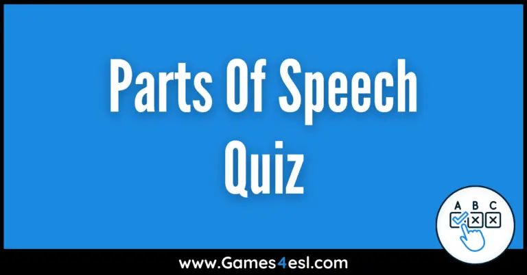 Parts Of Speech Quiz