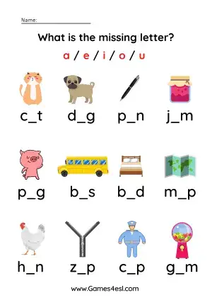 Phonics Worksheets CVC Words