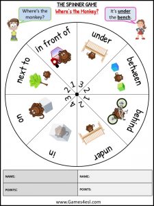 ESL Board Game - Prepositions