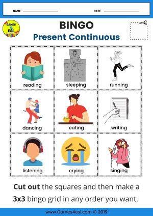 Review verb to be and present continuous worksheet