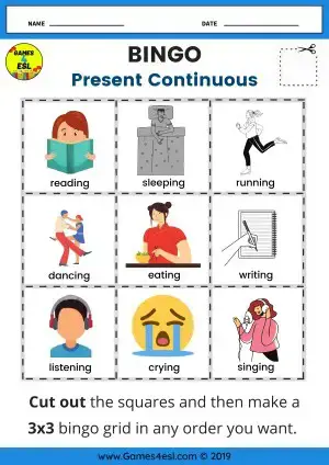 Present Continuous Worksheets