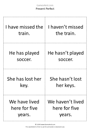 Present Perfect Activity Cards