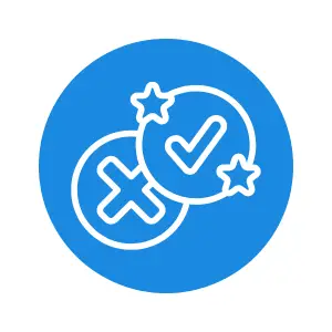 A blue icon representing quizzes.