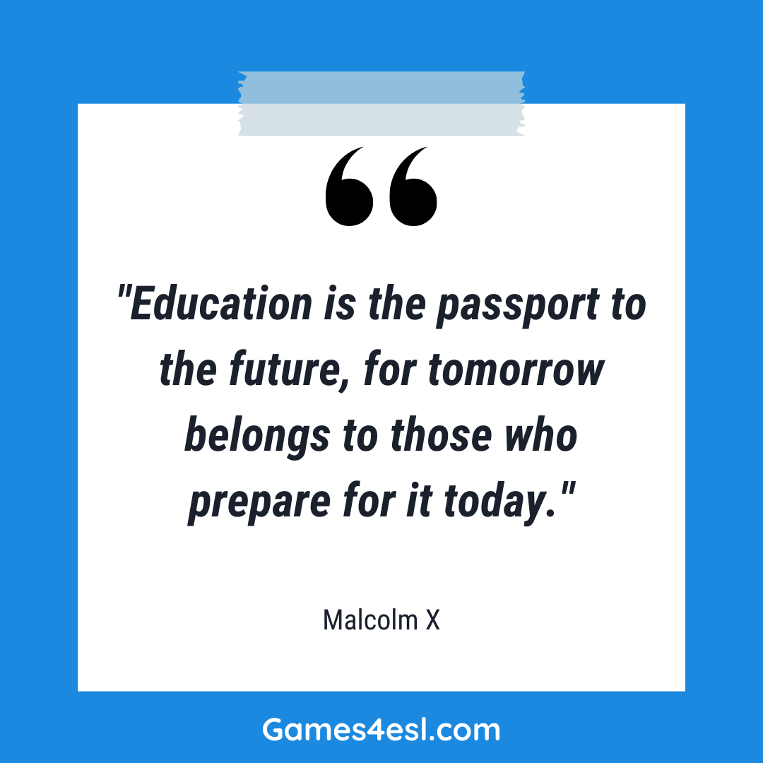 50 Famous Inspirational Quotes About Education | Games4esl