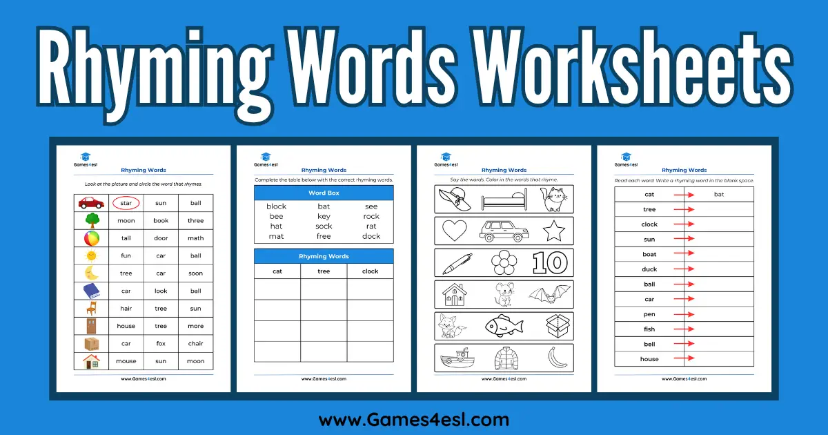 Rhyming Words Worksheets