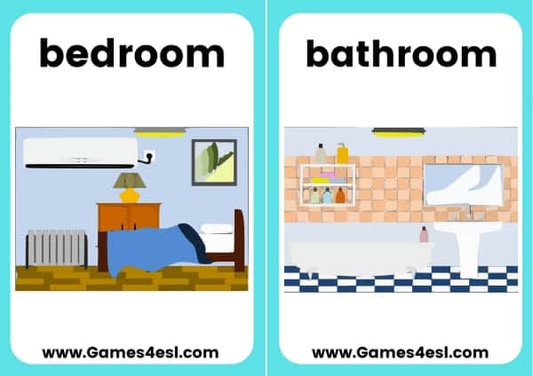 Rooms in a House – ESL Flashcards