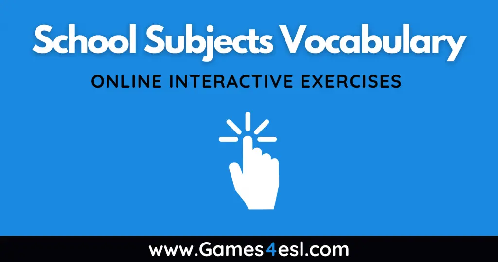 School Subjects Vocabulary Exercises