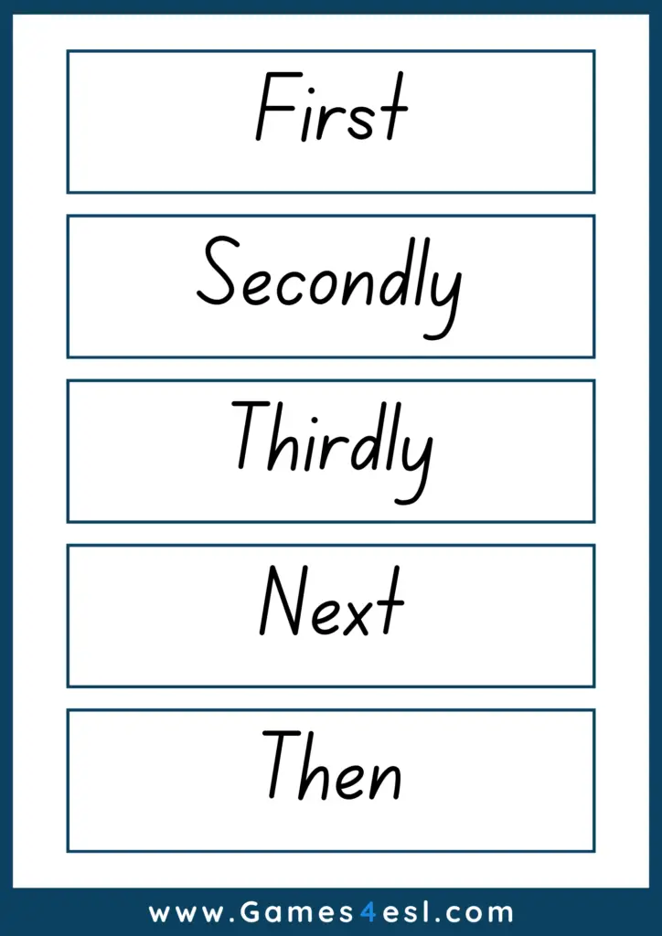 Sequencing Words Flashcards