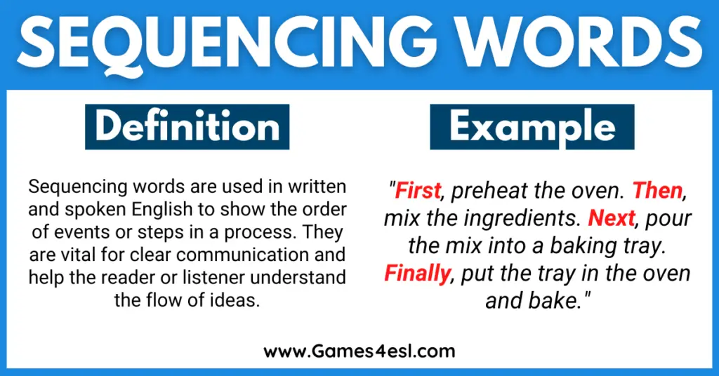 Master English Sequencing Words: Useful Guide with Lists, Examples, and Flashcards