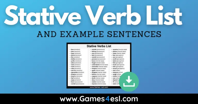 Stative Verbs | List And Example Sentences