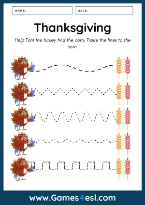 Thanksgiving Worksheet for kids