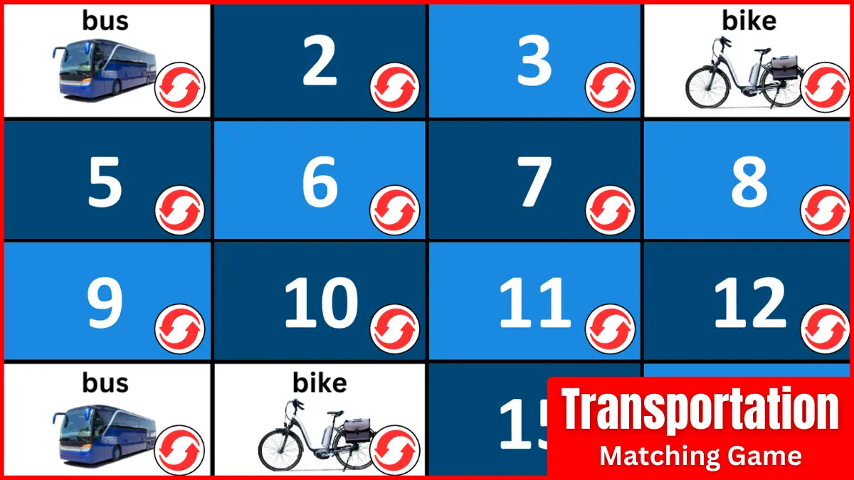 A transportation Memory game ppt.