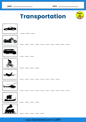 Transportation worksheets