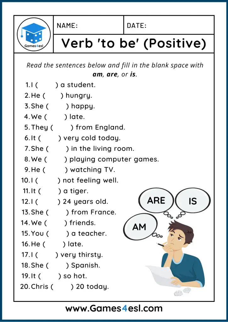 Verb To Be Worksheets