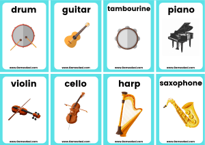small musical instrument flashcards