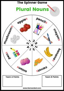 ESL Board Game - Plural Nouns